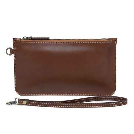 Dark Brown Leather Clutch