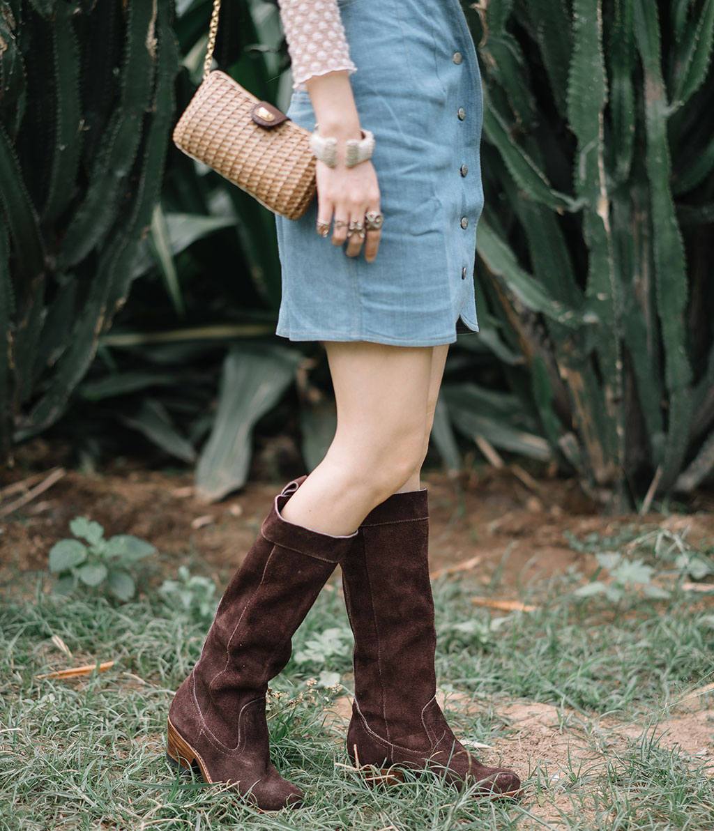 Womens suede hot sale slouch boots